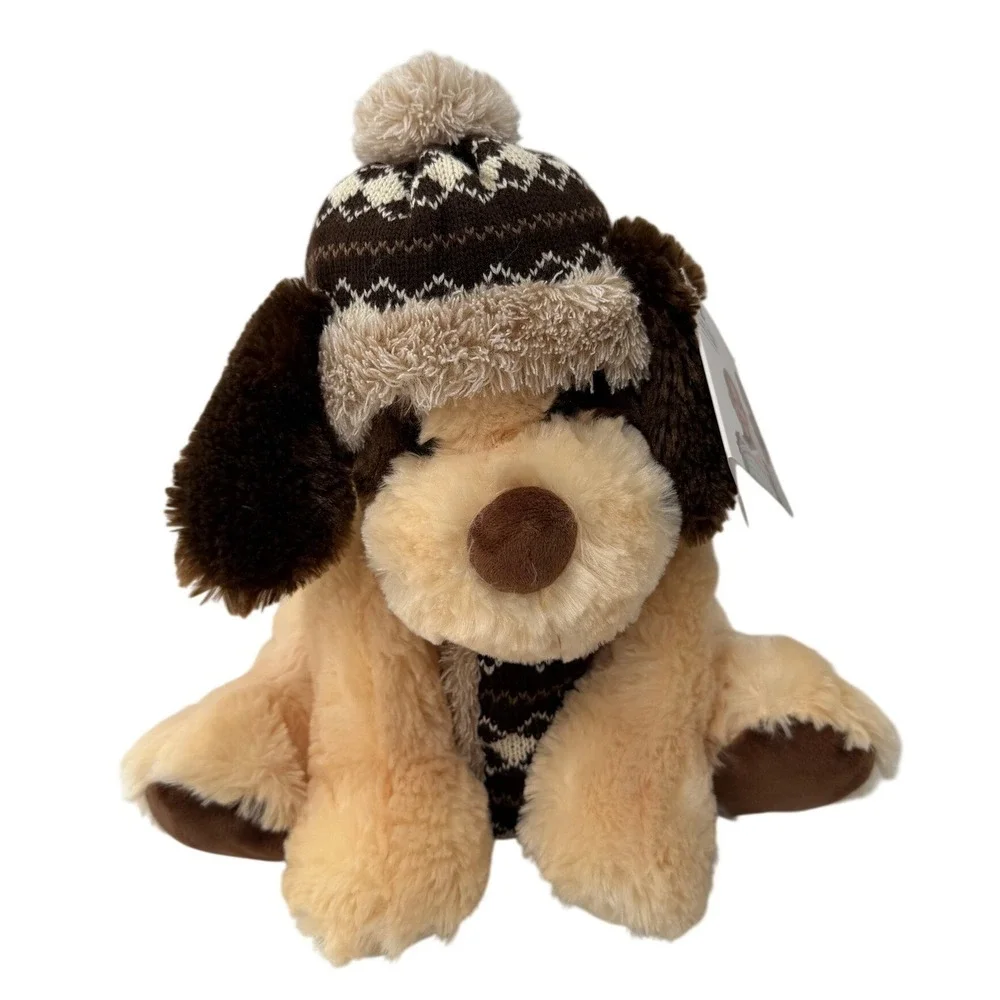 Hugfun St Jude Aiden Puppy Dog Plush Winter Hat Scarf 2017 Holiday Tan Brown 12